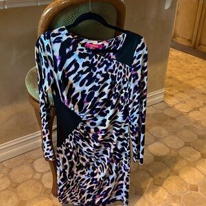 Catherine malandrino multi colored animal print dress